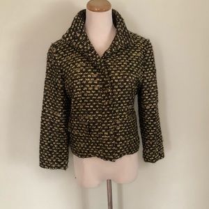 [Eccoci] Brown-Green Tweed Lined Jacket Sz: 4